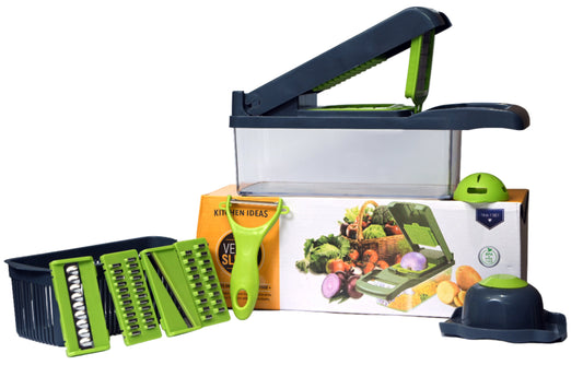 16-in-1 multifunction vegetable cutter and slicer with storage box